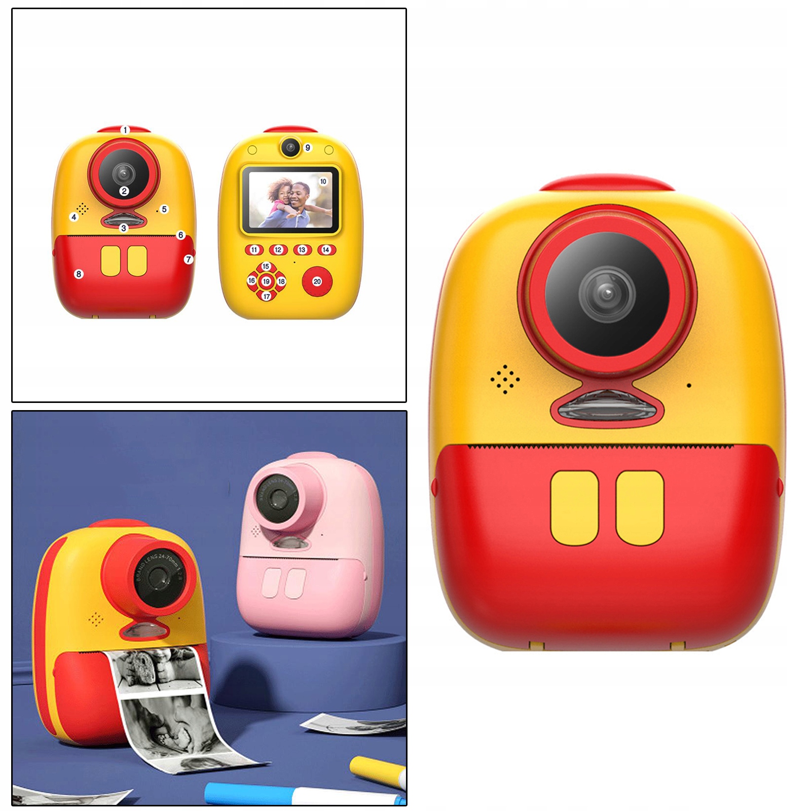 Мини дети Selfie мгновенная печать камеры игрушка с разрешением 0 Mpx