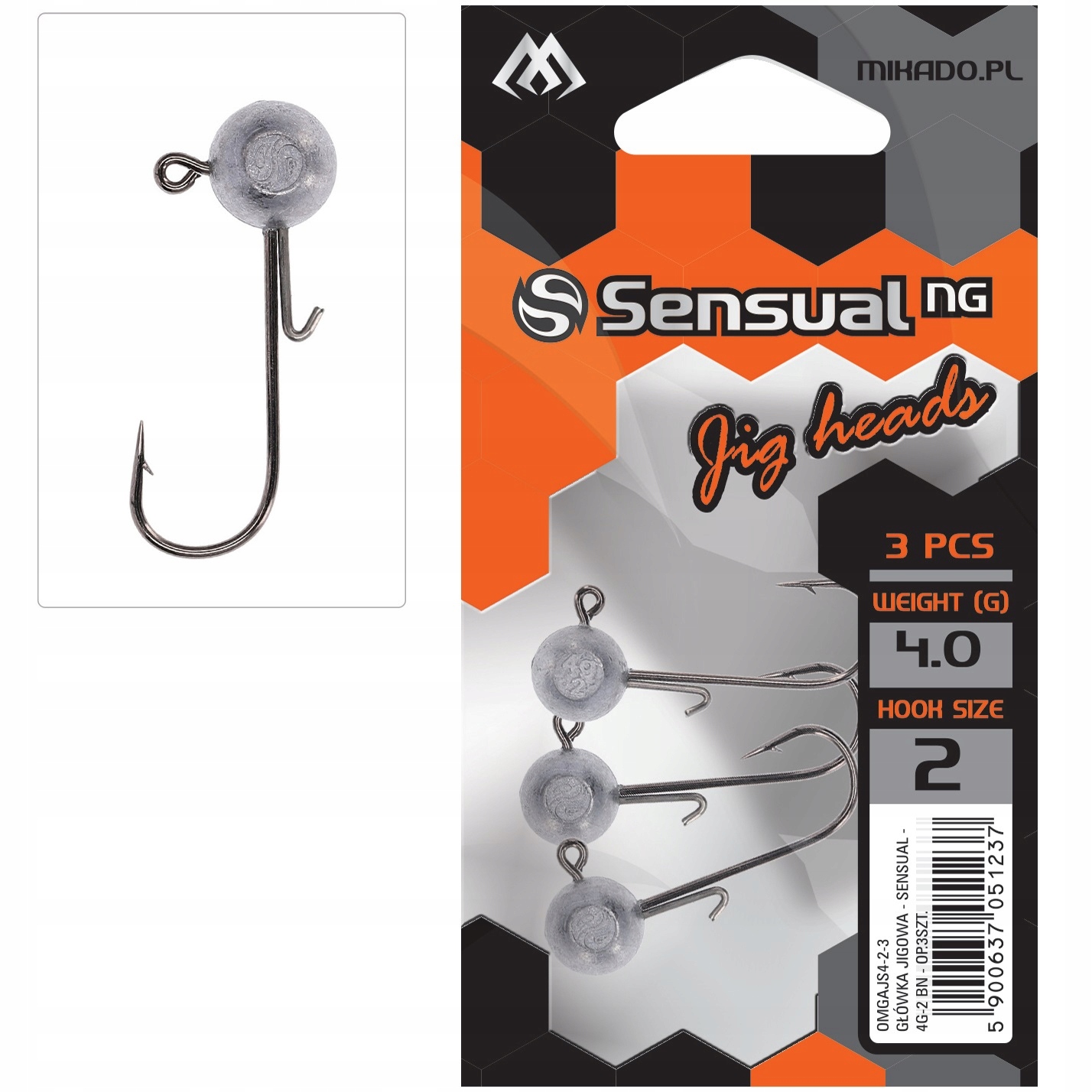 MIKADO SENSUAL GŁÓWKA JIGOWA 2/0 - 14 GR - 3 SZT