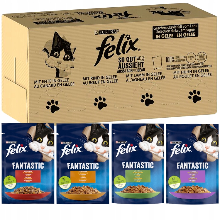 Felix Fantastic MIX Smaków W Galarecie Karma dla kota 96x85g