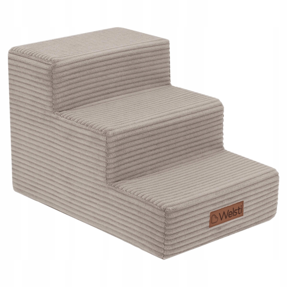 Schodki dla psa schody Welsti sztruks tapicerski 30 cm 3 stopnie