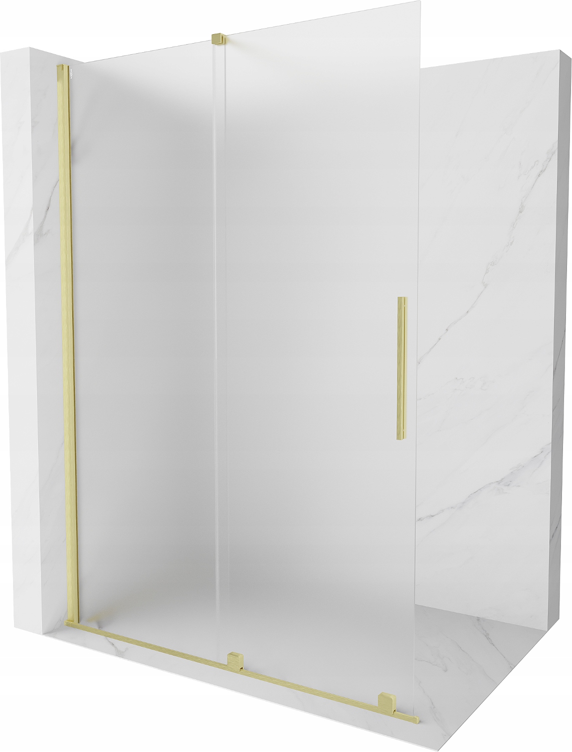 Mexen Velar posuvná sprchová stěna Walk-in 160x200 cm zlatá, matné sklo