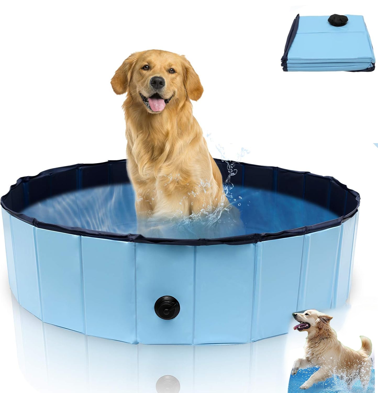 100*30 Bazén Pro Psa Vana Do Koupele Pro Zvířata Skládací Modrá