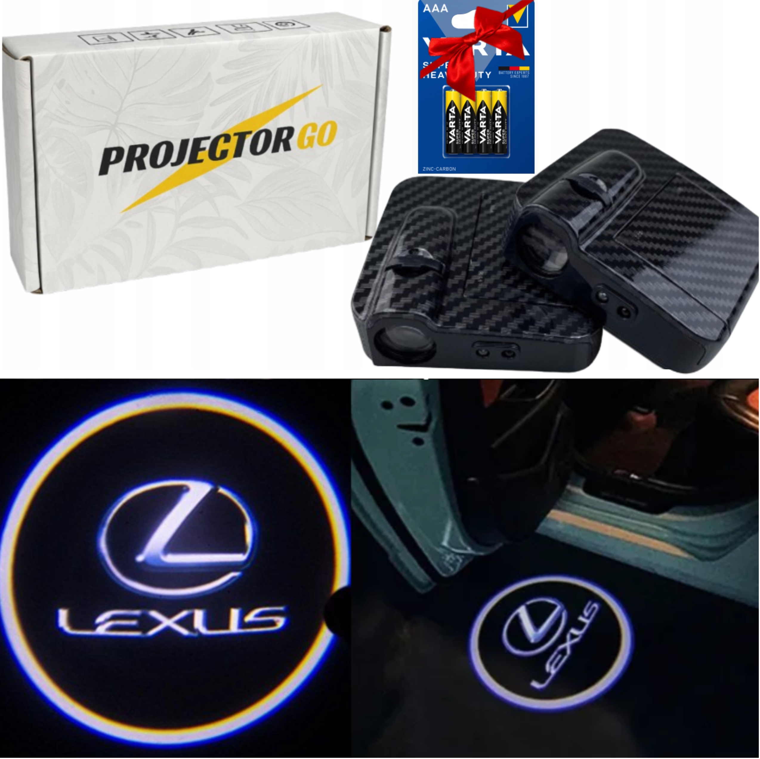 LEXUS 2X ŚWIATŁO LED LOGO PROJEKTOR DO AUTA LS ES IS LX RX NX UX GX LC RC