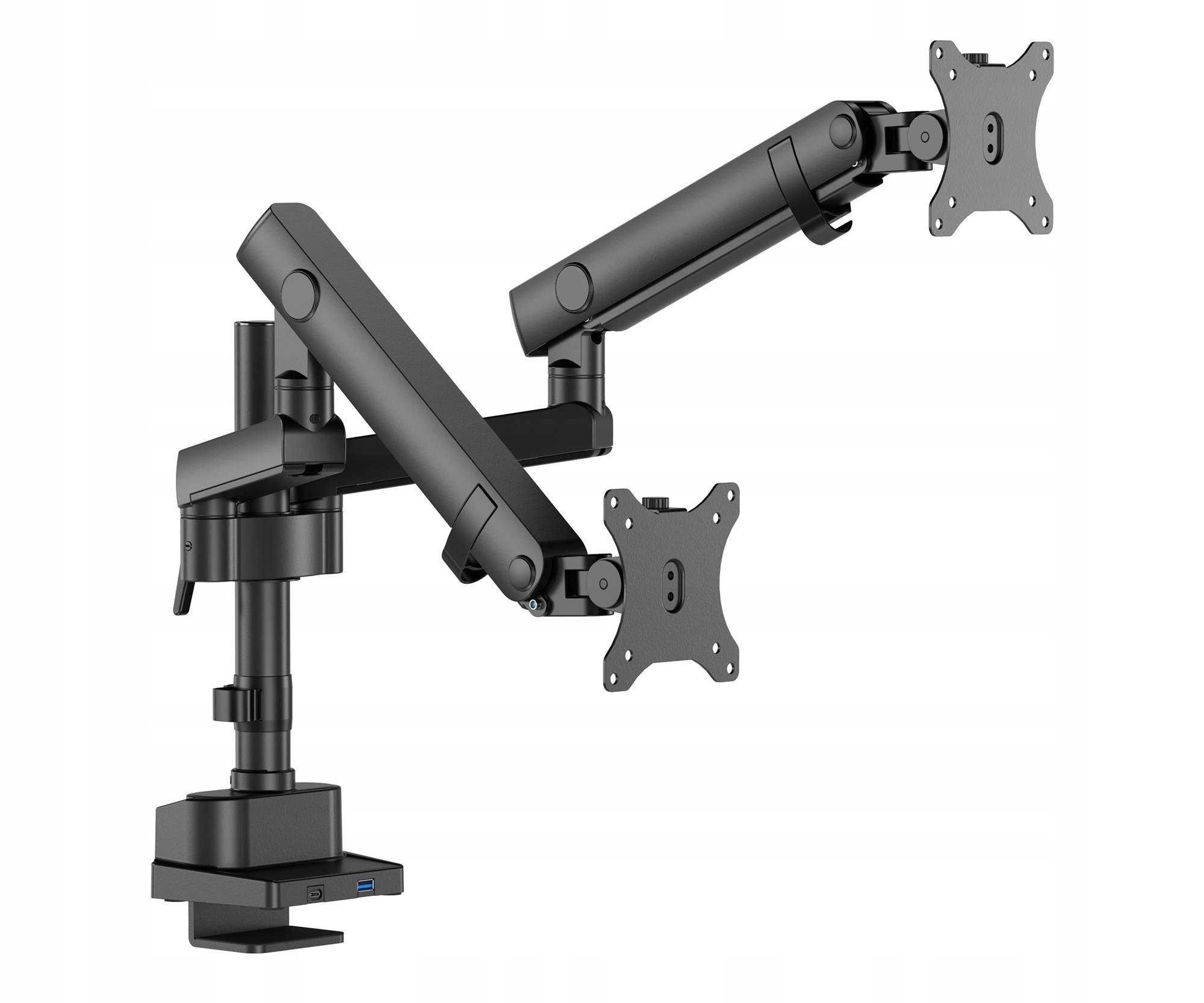 Držák pro 2 monitory Silver Monkey UM-510, Usb-c vstup 2x12 kg k psacímu stolu