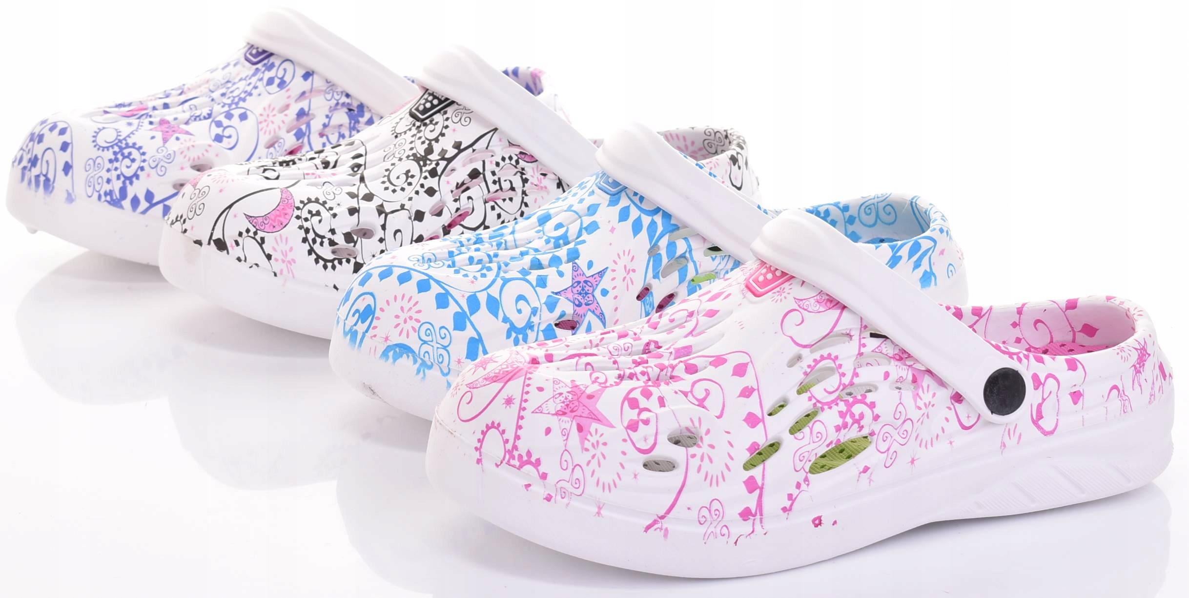 CHODAKI DAMSKIE PIANKOWE KLAPKI LEKKIE WYGODNE BUTY OGRODOWE NA LATO Rozmiar 37