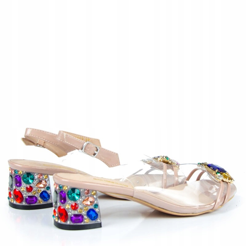 LaRoni X1103 TRANSPARENTNE SKÓRA RÓŻOWE PUDROWE 38 Model X1103