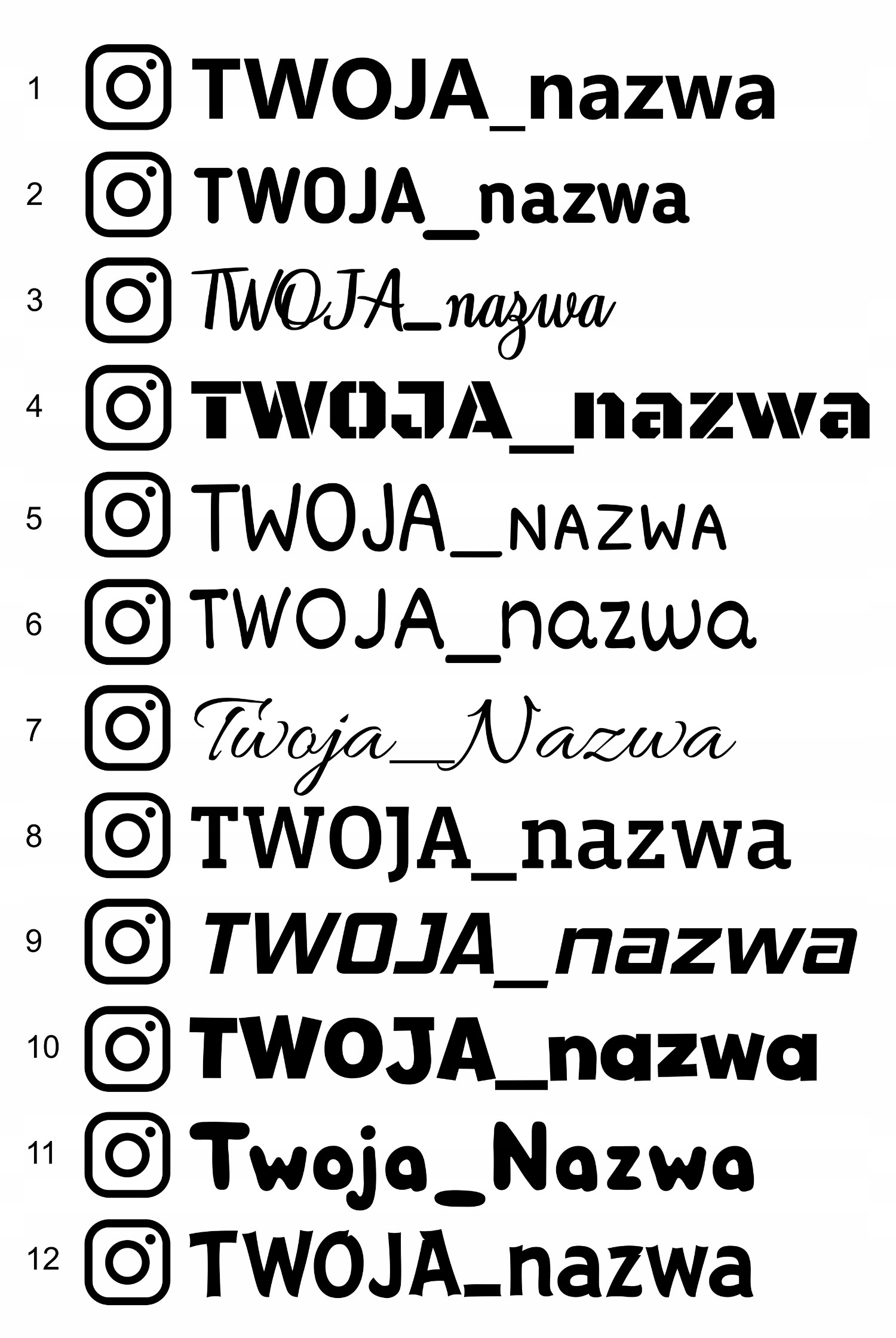 Naklejka Instagram Twoja Nazwa 10cm Producent IntraGraph