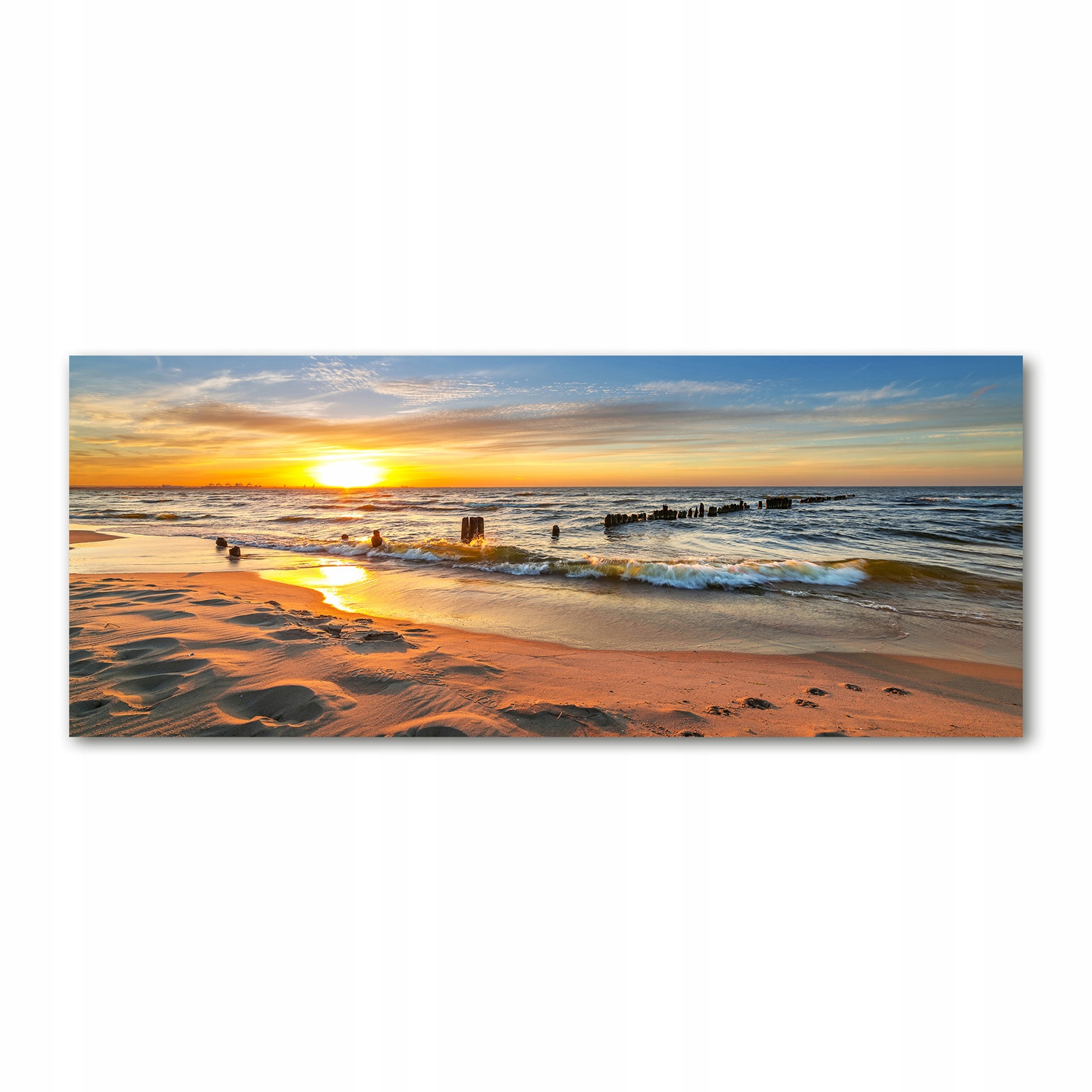 

Foto obraz szkło akryl Zachód słońca plaża 125x50