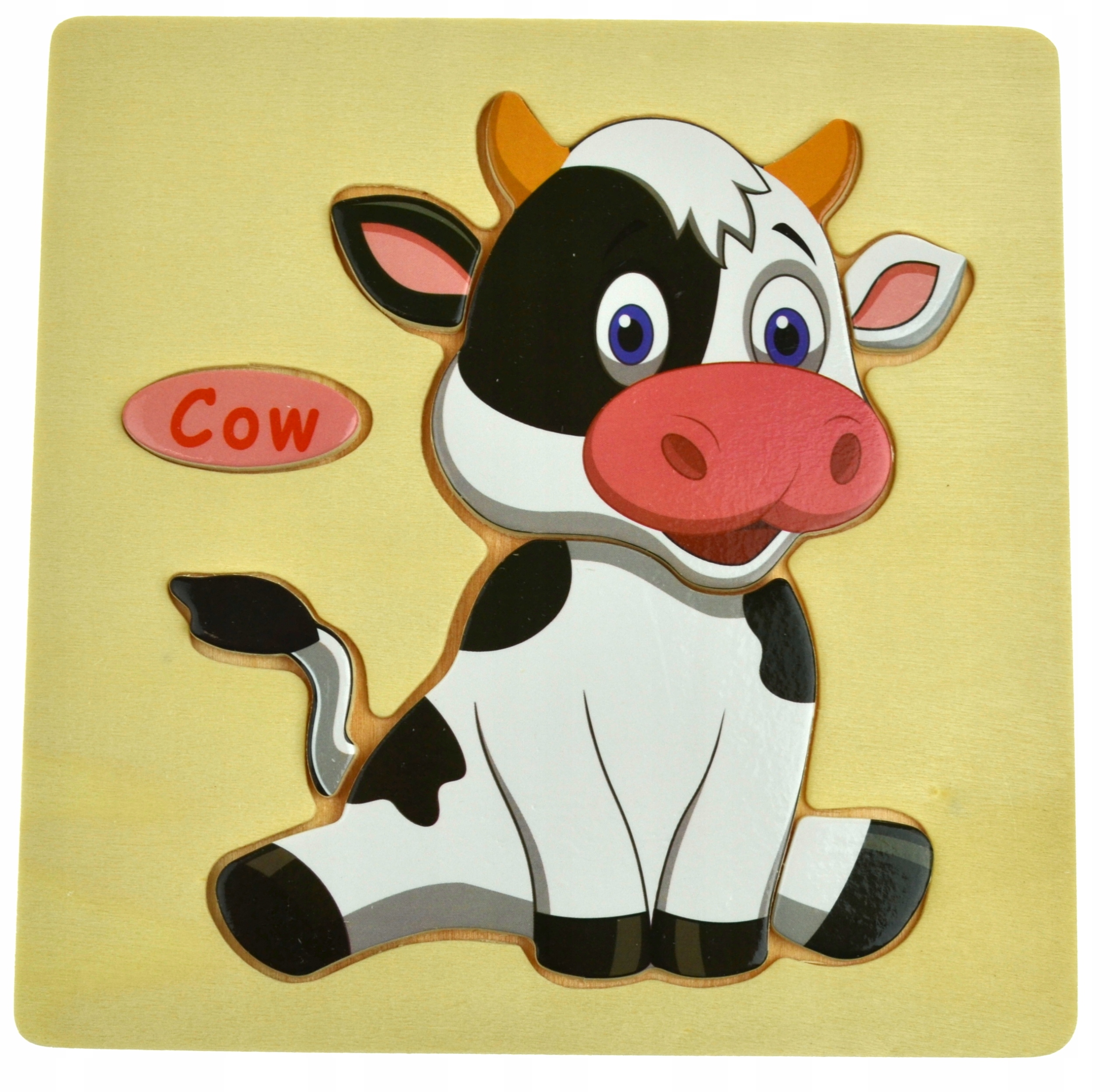 

Edukacyjna Drewniana Układanka Krówka