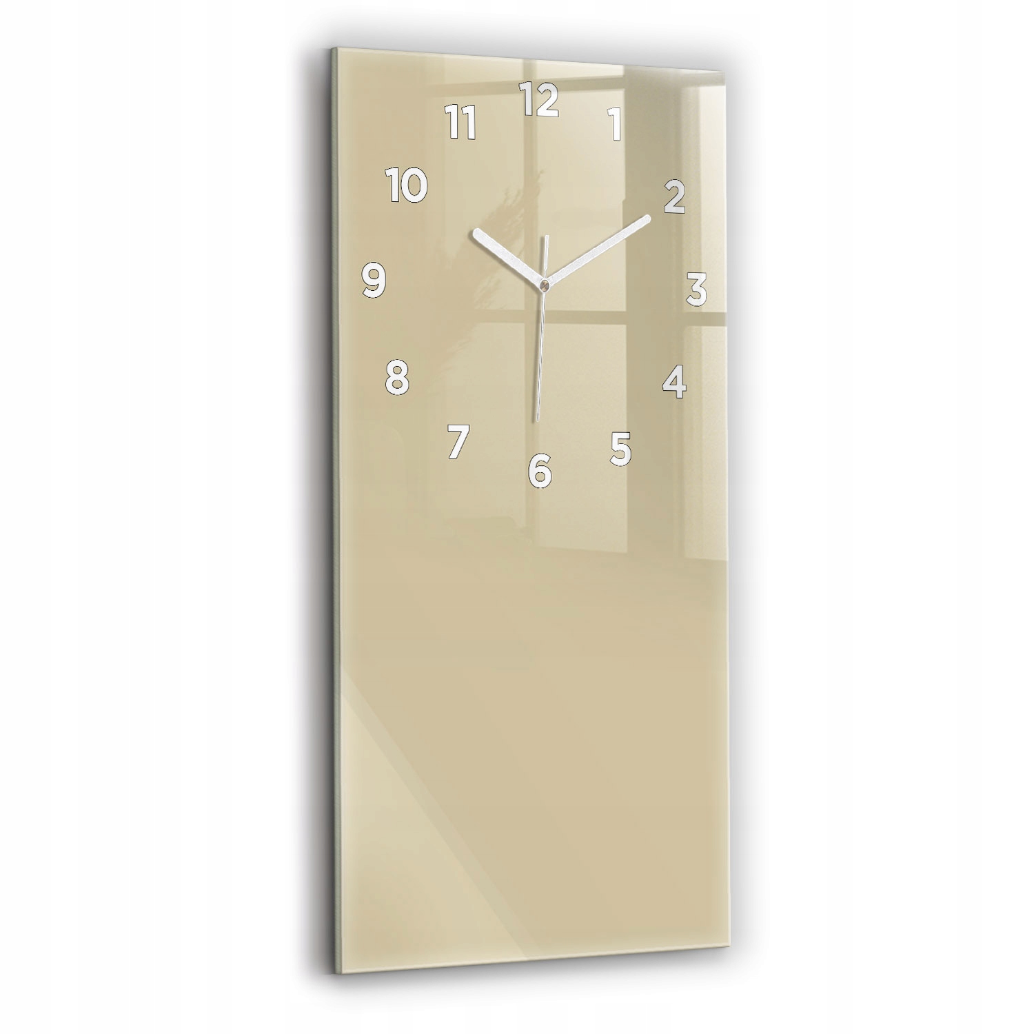 Velký vertikální skleněný stylový dekorativní hodinový stroj na zeď, béžová barva, 30x60