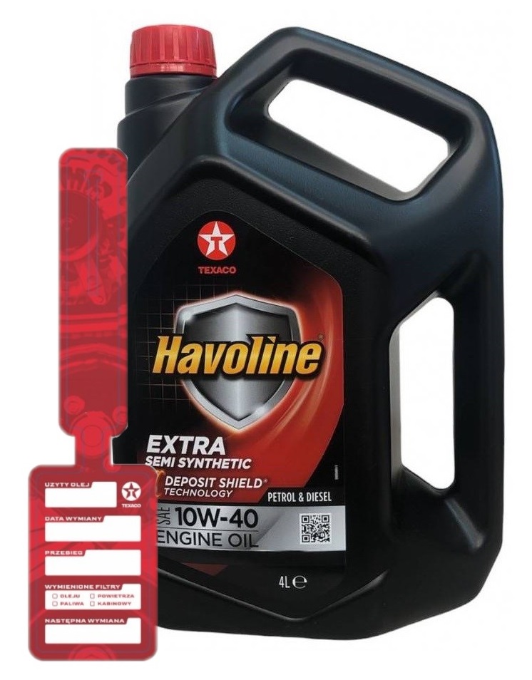 Olej Silnikowy Texaco Havoline Extra 10W40 4L Vw Fiat Renault Zawieszka