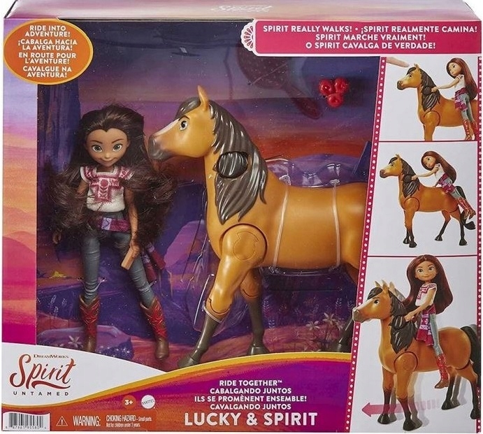 

Jeżdżący koń Mustang Spirit lalka Lucky Mattel