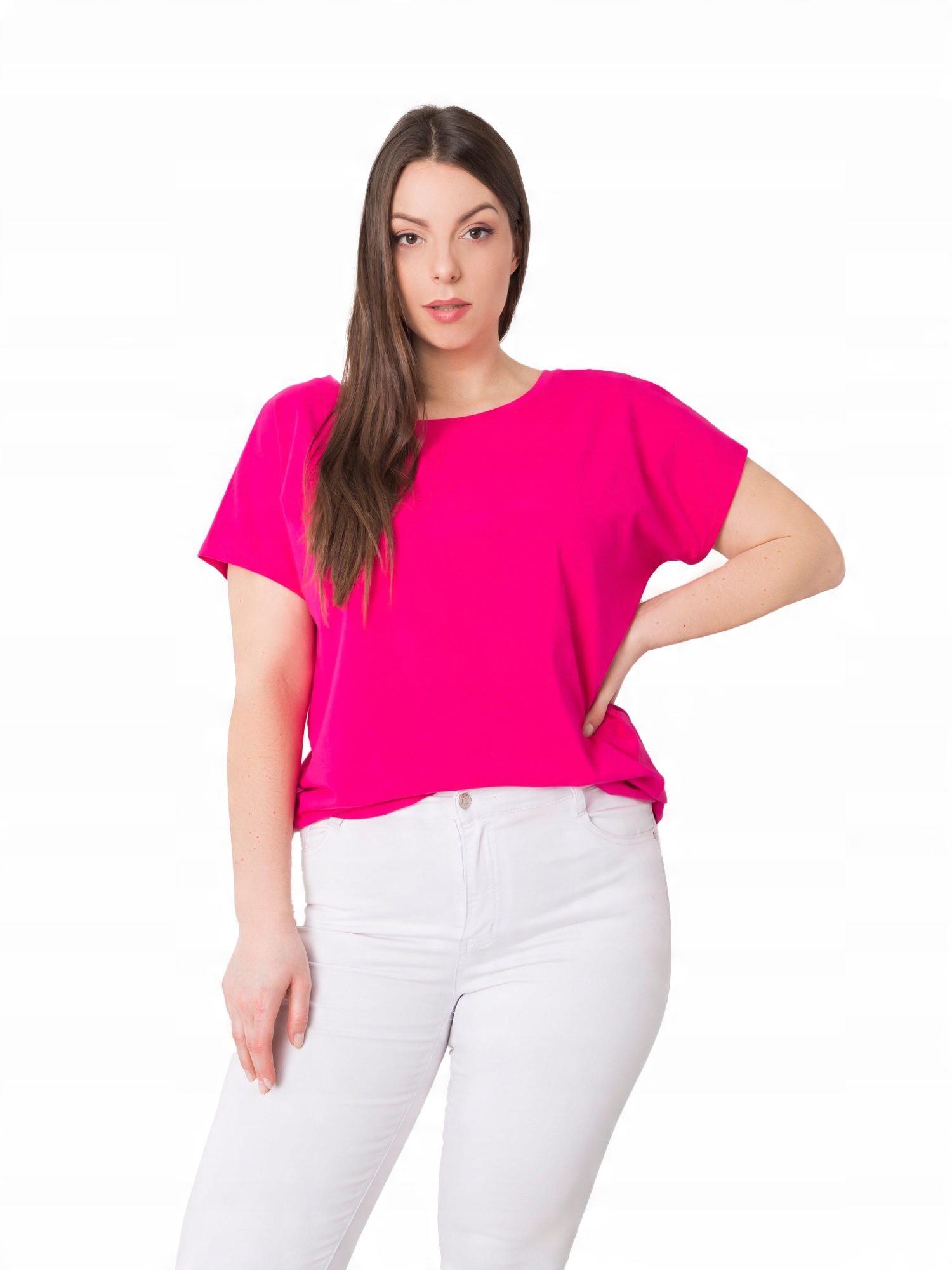 

Gładka Koszulka Damska t-shirt Plus Size 2XL