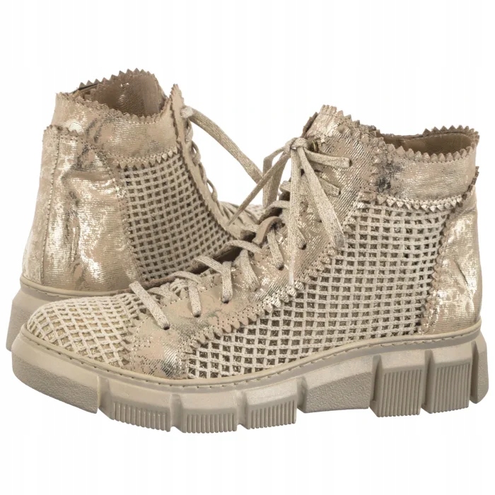 Boty Dámské Kotníkové Boty Maciejka Béžová+Zlato 06892-25