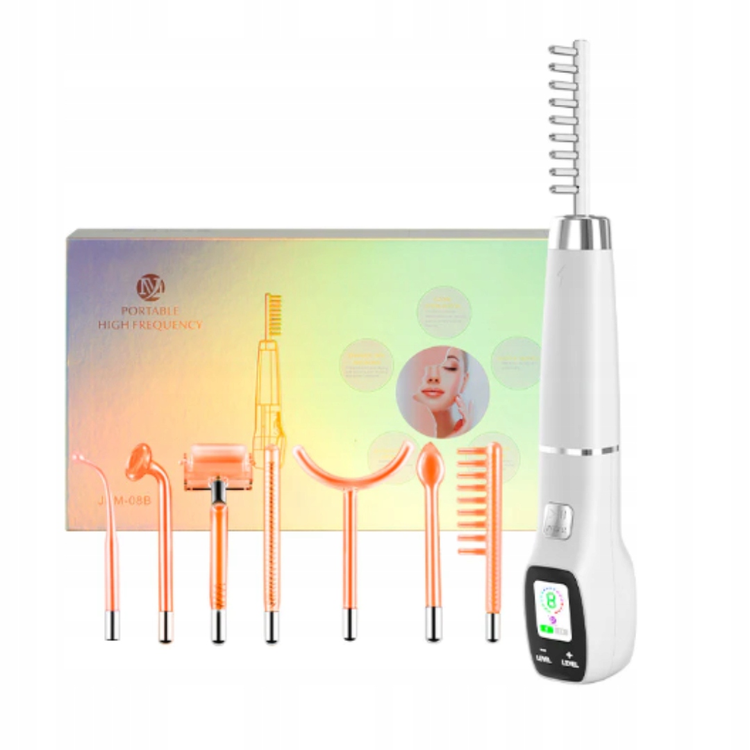 Darsonval 7v1 Oranžový multifunkční přístroj s vysokou frekvencí