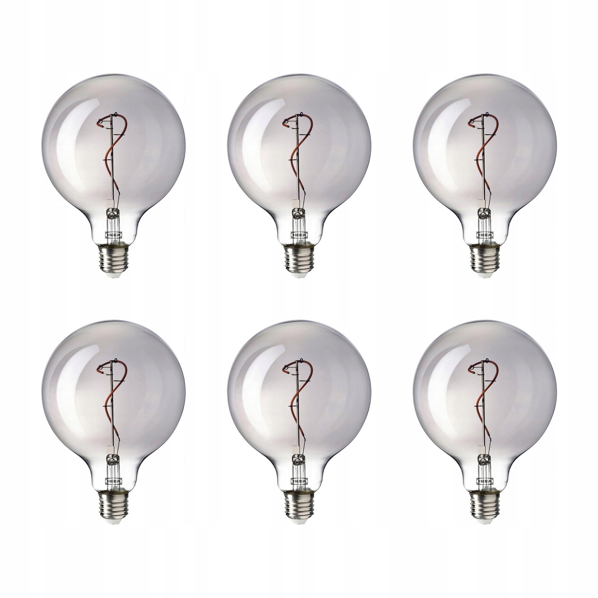 6 ks Led žárovka E27 140 lumenů šedé sklo 125 mm Molnart