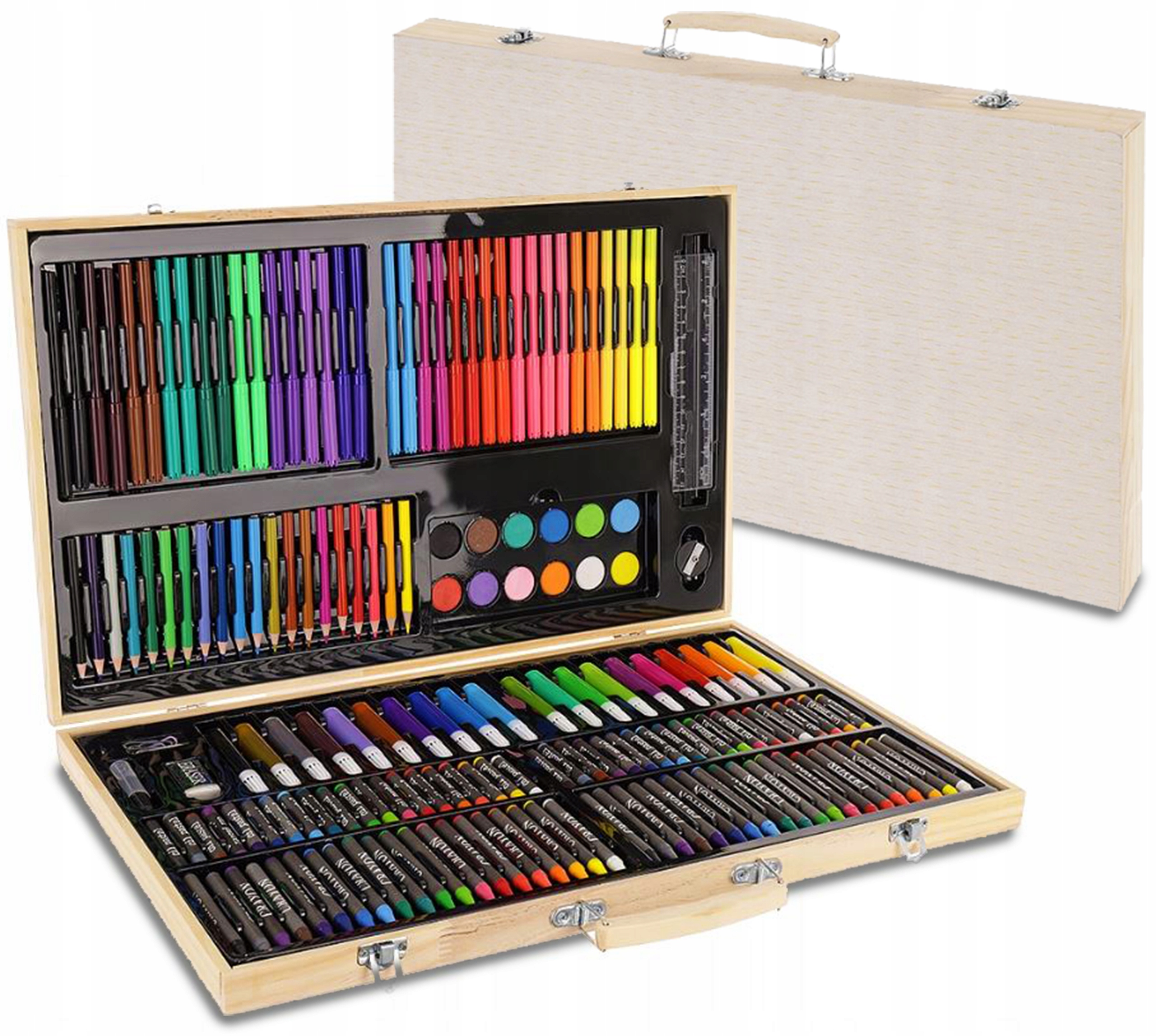 

Zestaw Artystyczny Do Malowania Drewniana Walizka