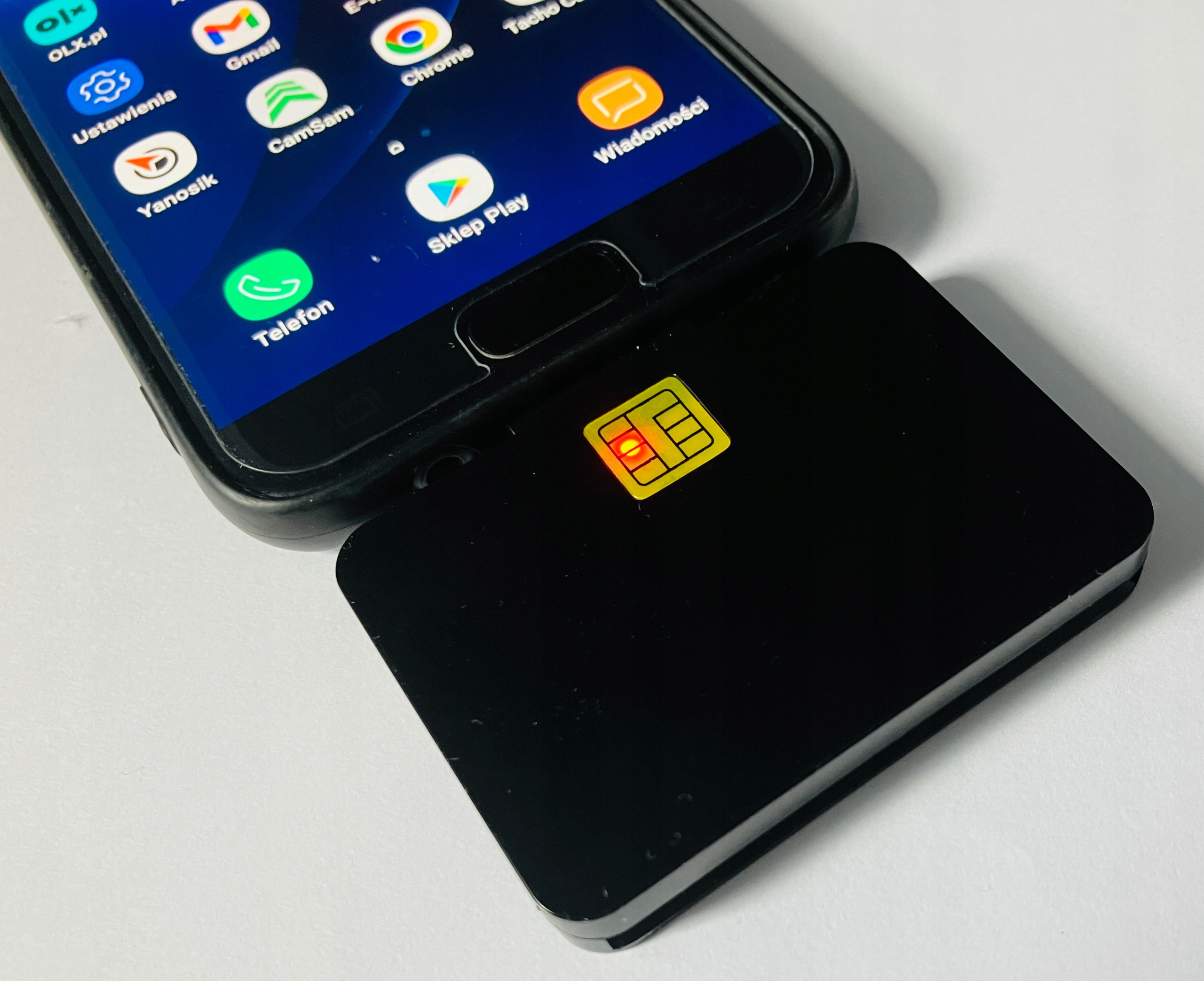 Czytnik Kart Kierowców | Kwadrat | Micro USB | Adapter na USB-C | Zasilanie USB