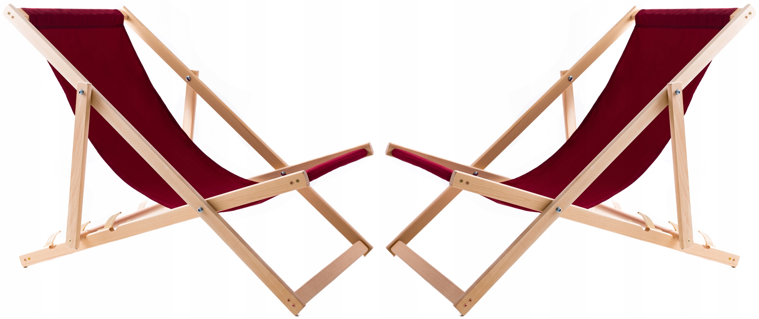 Drevené viacfarebné ležadlá 2ks Záhradné plážové ležadlá