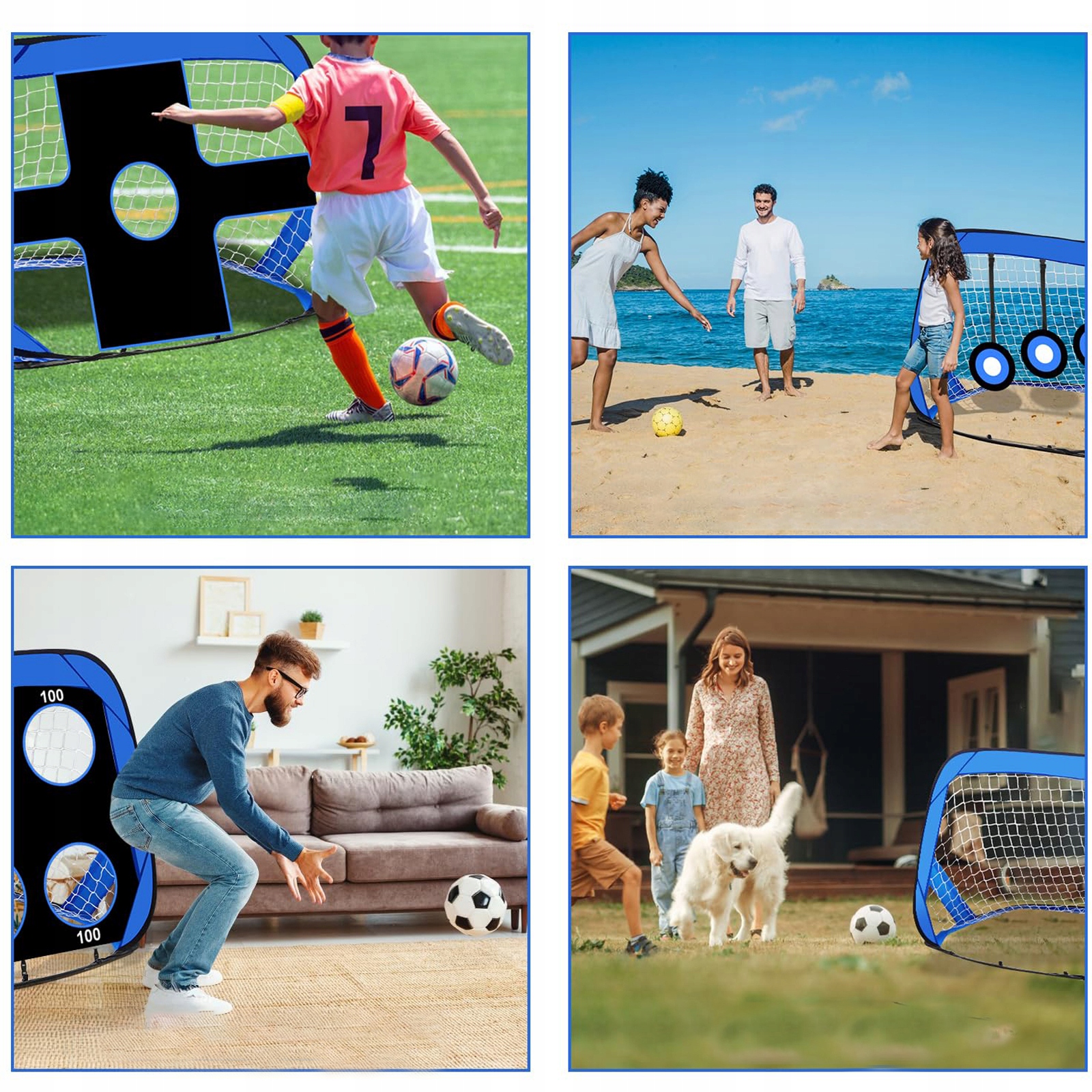 PRZENOŚNY 4W1 BRAMKA PIŁKARSKA TRENINGOWA Z SIATKĄ,PREZENTY DLA DZIECI Wiek dziecka 6 lat +