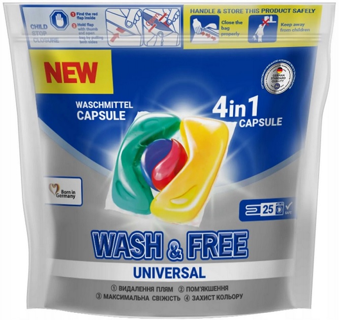 

Wash&Free Kapsułki do Prania 4w1 Uniwersalne A'25