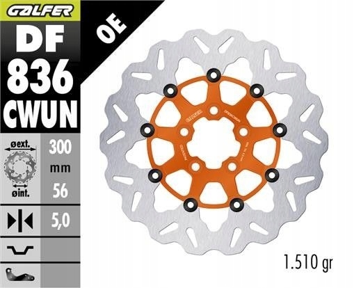 Galfer Brzdový Kotúč Zadný Harley-davidson (300X56X5) Plávajúca Farba Poma