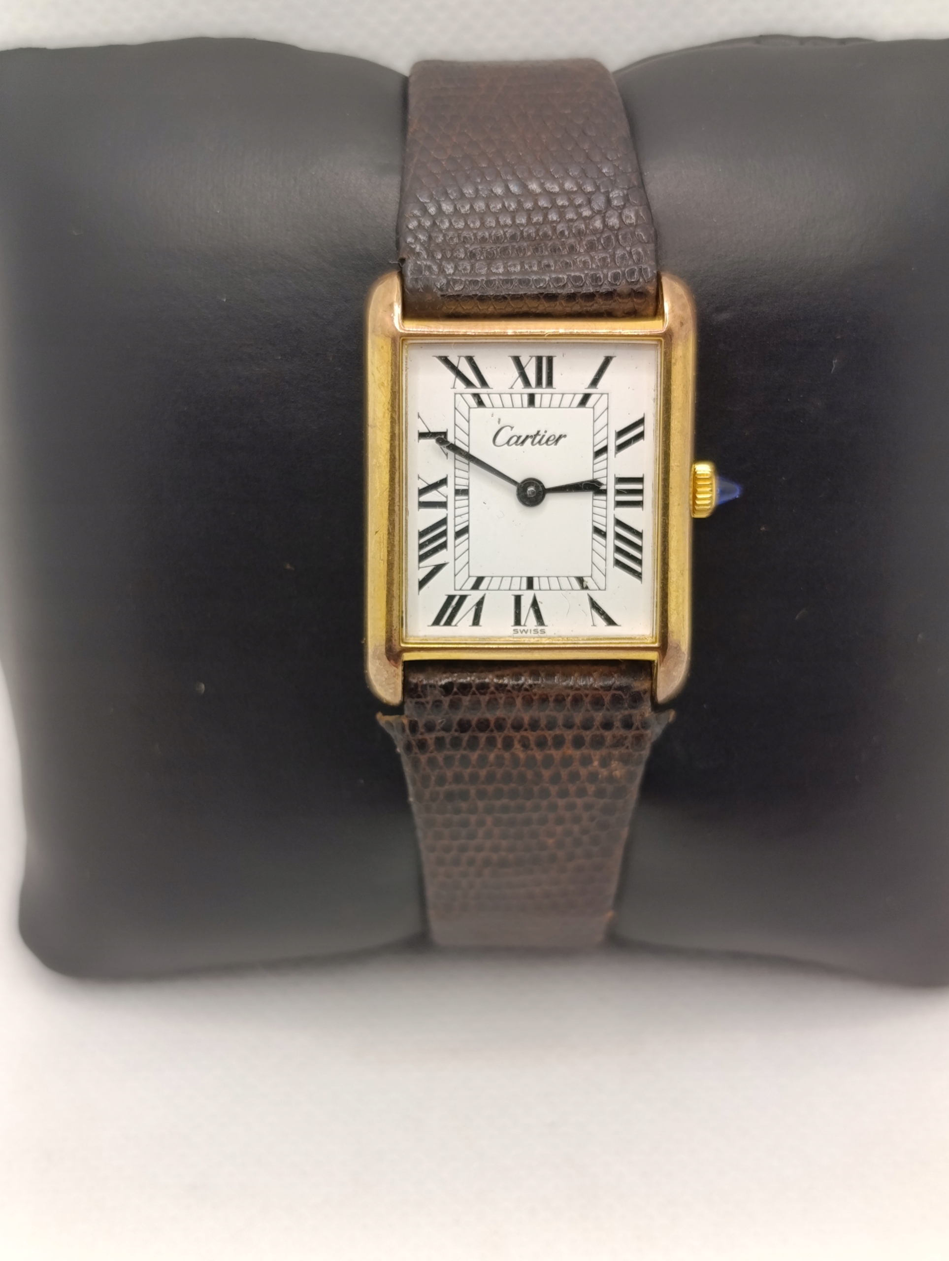 Damski Zegarek Cartier Tank 18 K Gold Elektroplated