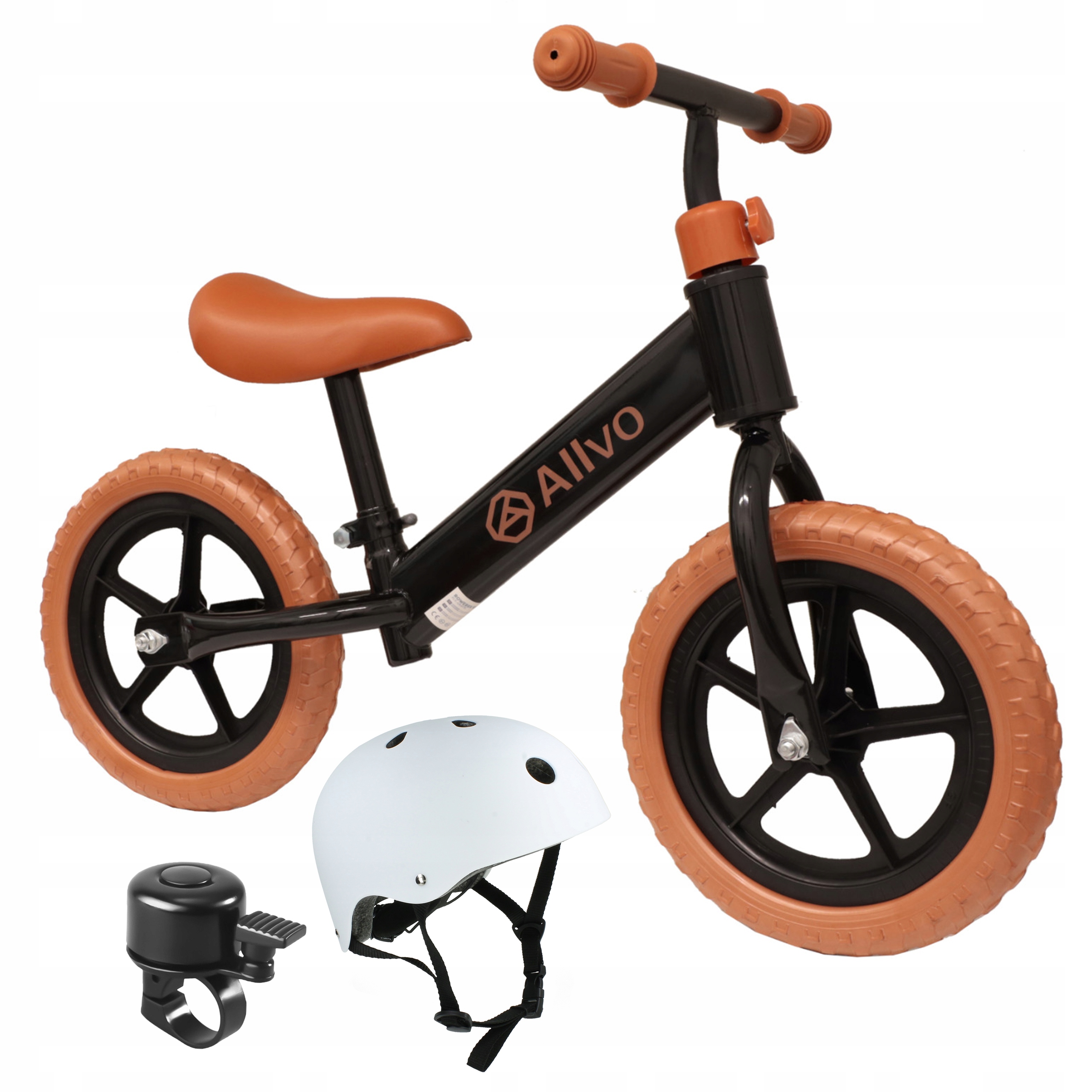 Rowerek Biegowy Dla Dzieci 12 Cali Lekki Regulowany 3W1 Kask Dzwonek 2+