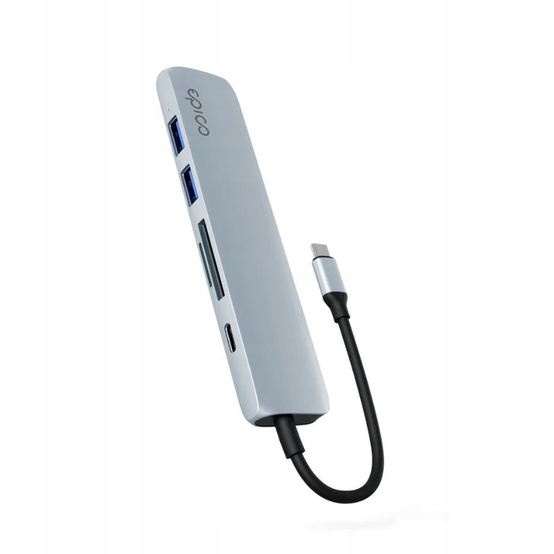 Hub Epico 6in1 Aluminium 8K s Usb-c konektorem blankytně modrý