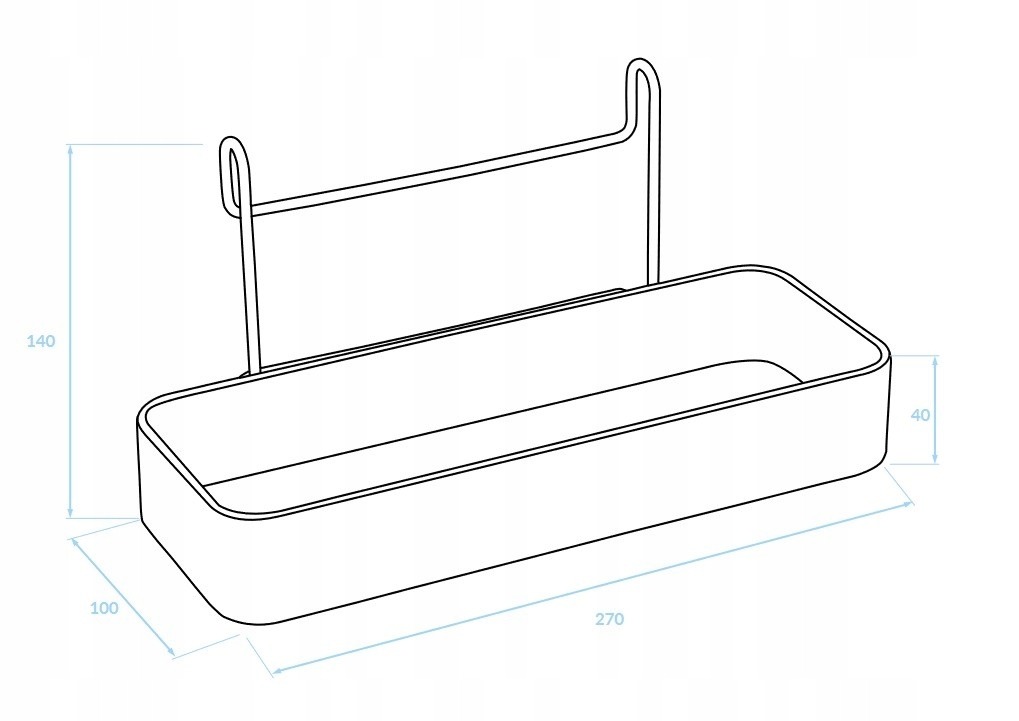 Półka Kuchenna na Reling Biała Kolor inny kolor