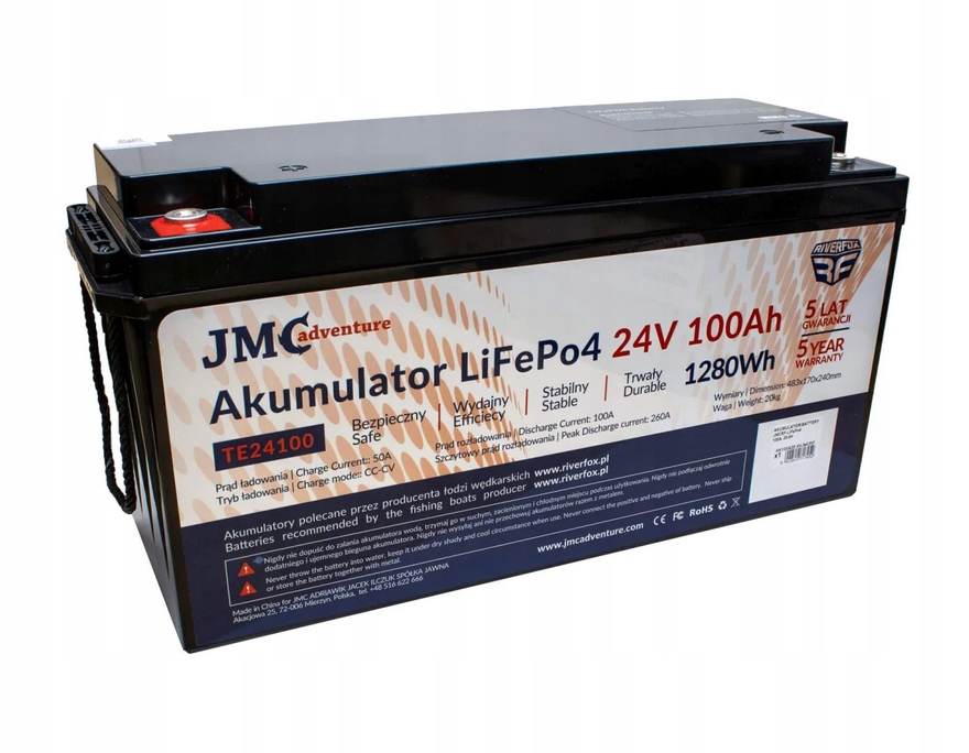 LiFePO4 Jmc Litová Batéria 24V 100Ah Bms+bt Darček