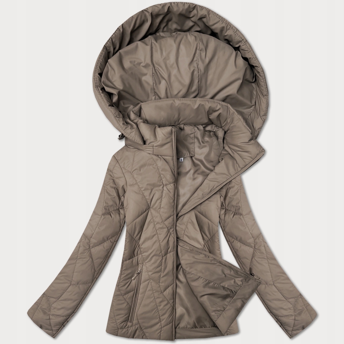 Pikovaná Bunda Kapuce 16M9250 Béžová L (40)