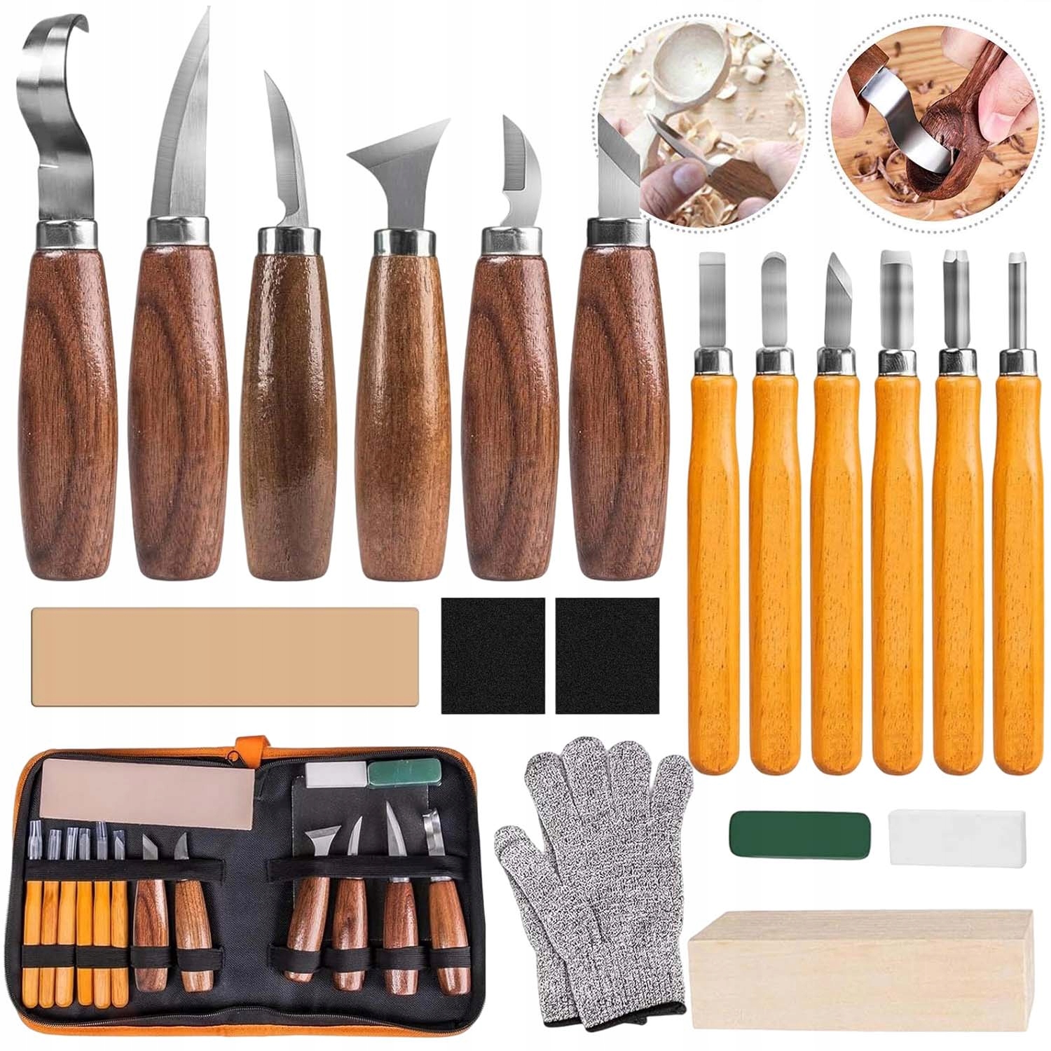 Nože Pro Vyřezávání Do Dřeva, Řezbářská Sada, Truhlářská Dláta, Pouzdro 19 Ks.