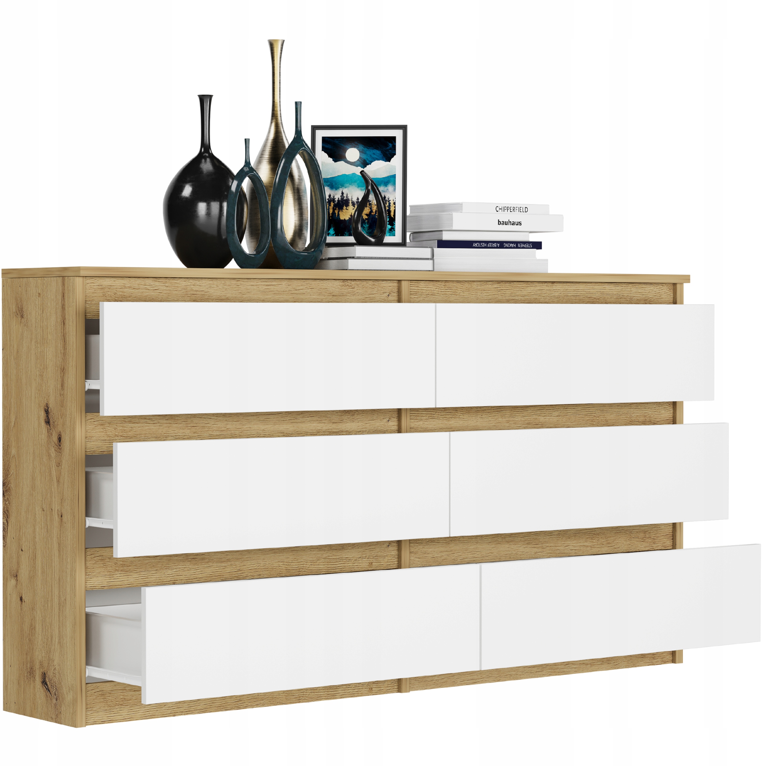 KOMODA 140 CM SZAFKA 6 SZUFLAD PRODUCENT PL R-140 ARTISAN MIX
