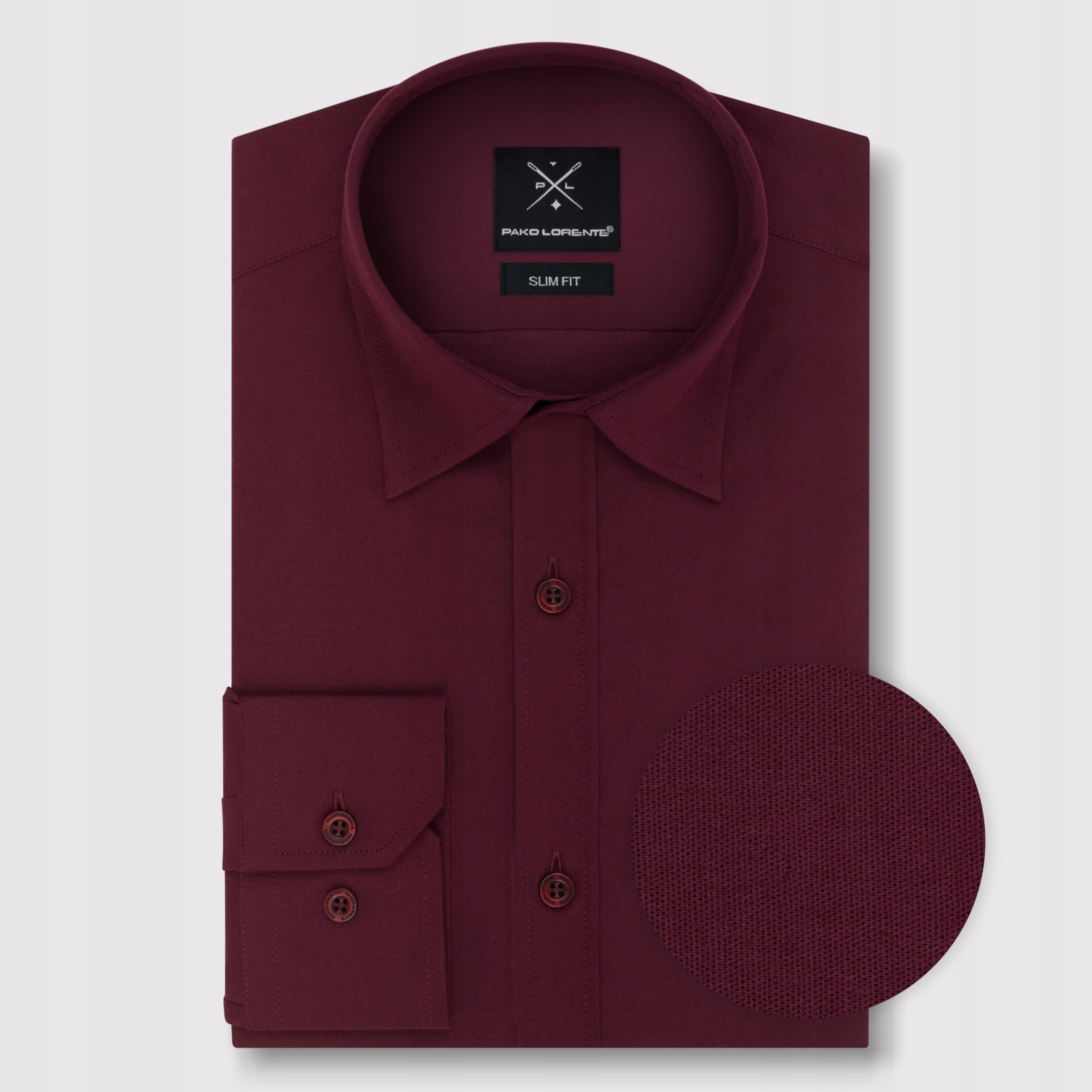 Hladká bordó pánská košile Pako Lorente vel 3XL