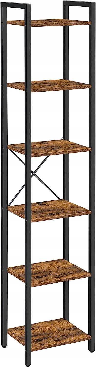 Knihovna Vasagle Porat 187,5 cm hnědá/černá