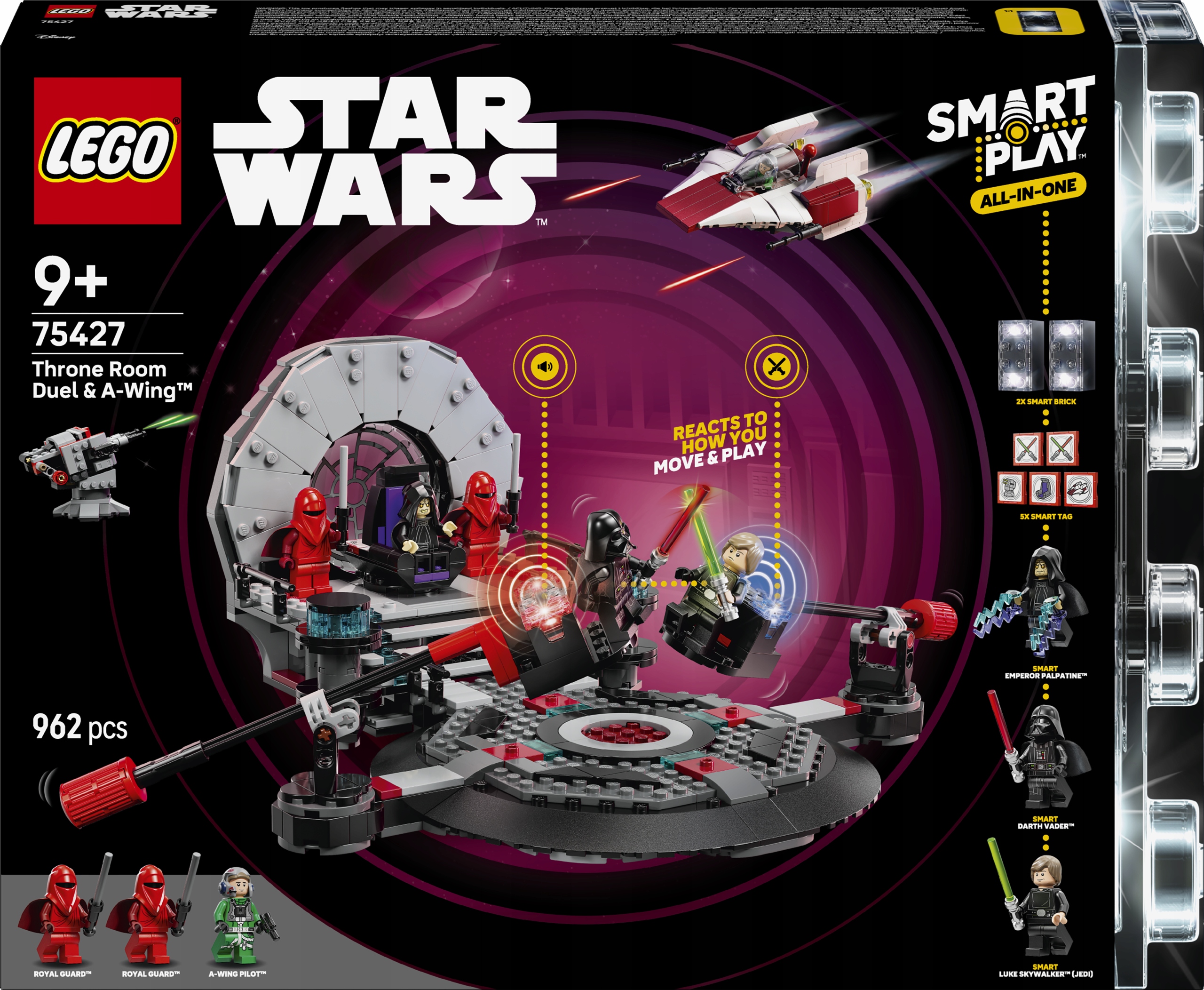 Lego Star Wars 75427 Smart Play souboj v trůnním sále a A-Wing