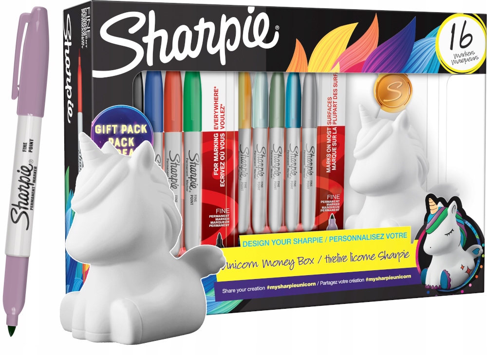 Markery Permanentne Sharpie Zestaw + Skarbonka