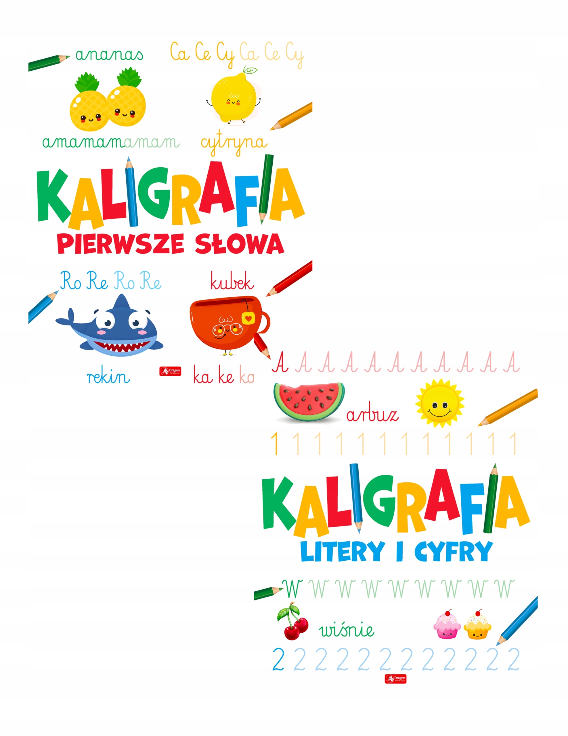 

Zestaw Kaligrafia Pierwsze Słowa i Litery i Cyfry