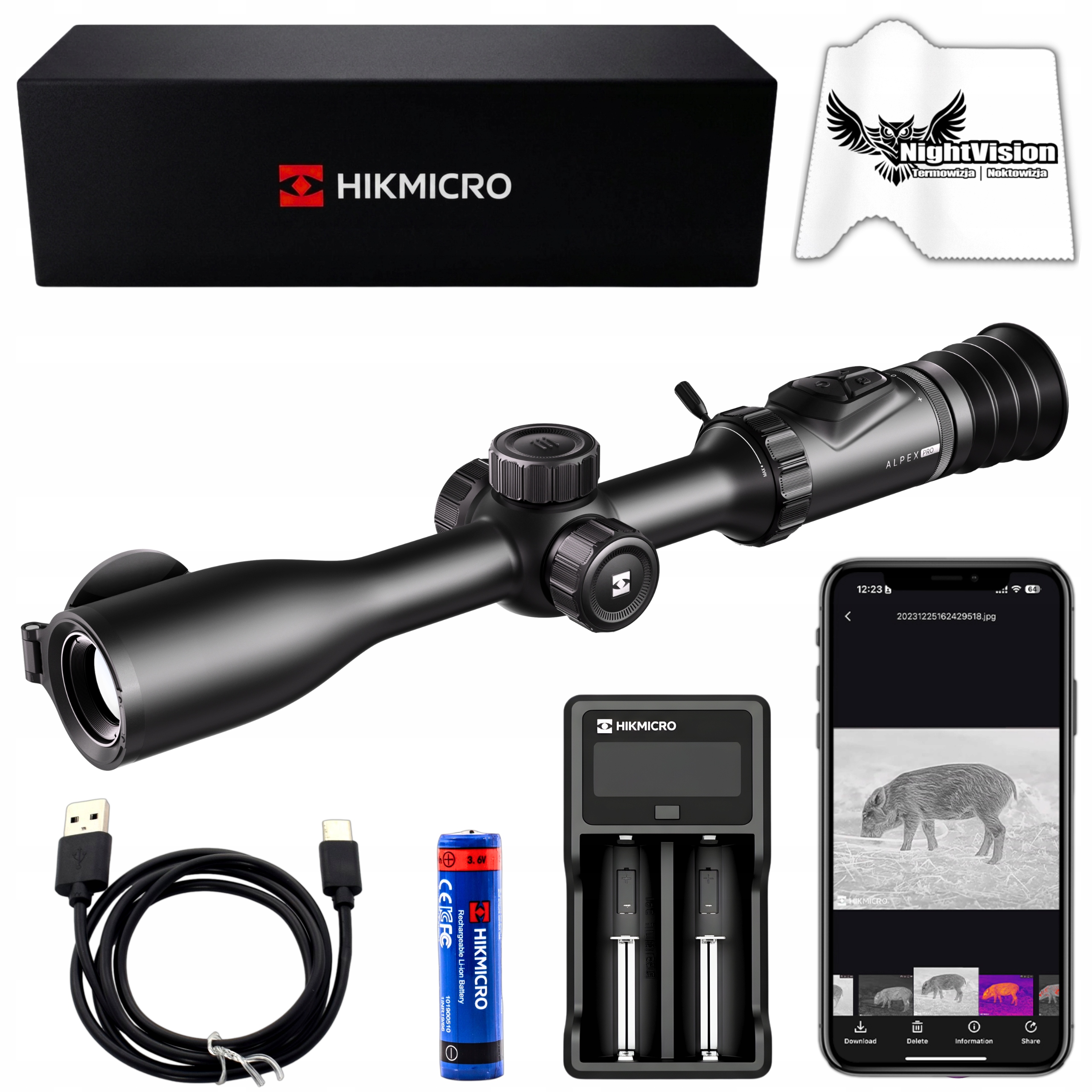 Dalekohled pro noční vidění Hikmicro Alpex 4K Pro A50P bez Ir