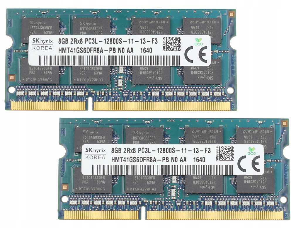 Pamięć Ram DDR3 16GB 2x8GB DDR3 Sodimm PC3L 12800S 1600MHz