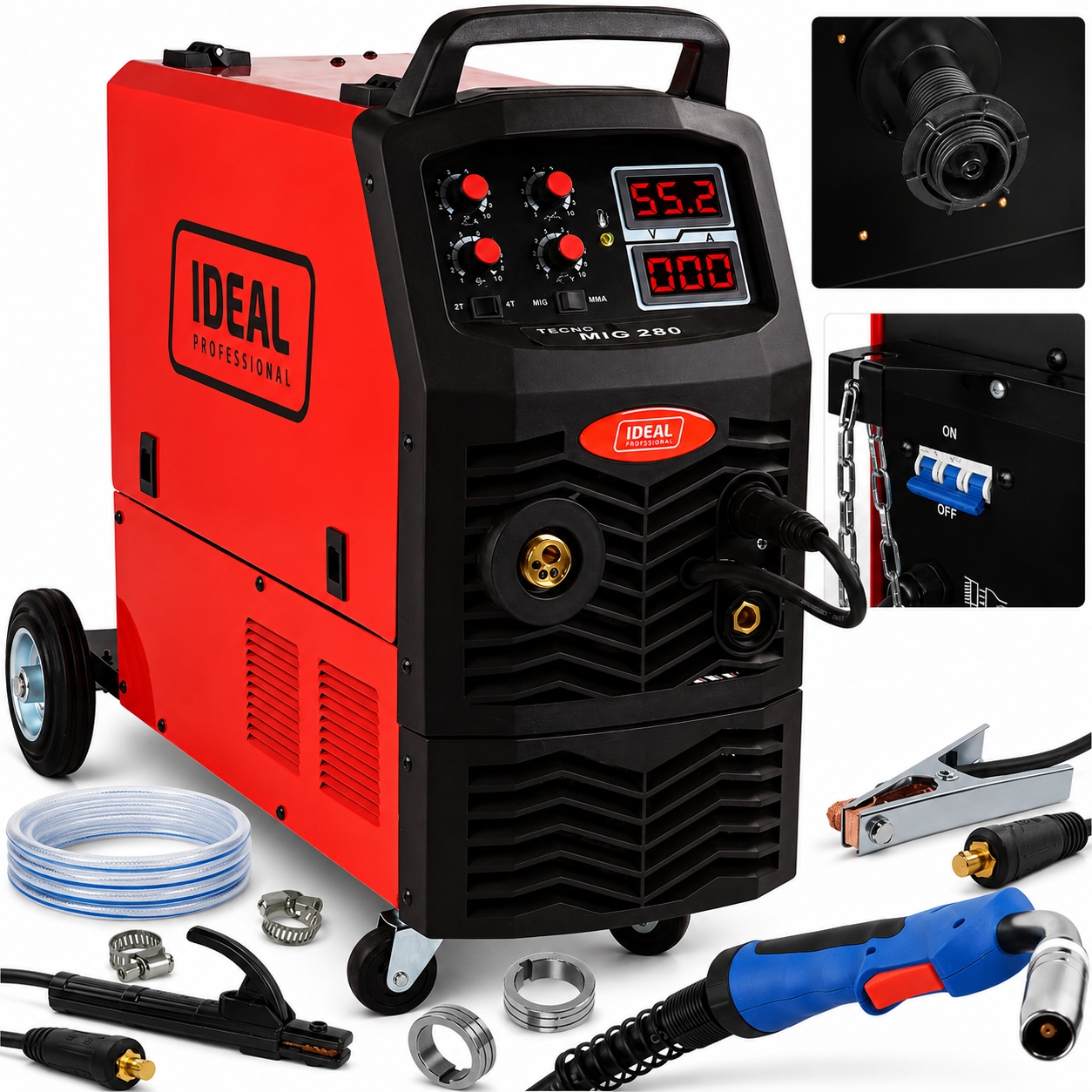Spawarka Migomat Mig Mag Mma Inwertorowa 400V 280A Igbt indukcyjność 2T 4T