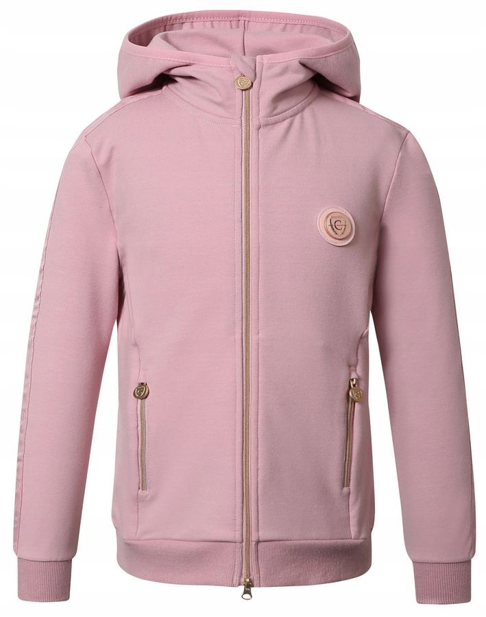 Bluza bawełniana na zamek z kapturem Hoodie lekka Covalliero różowa 164/170
