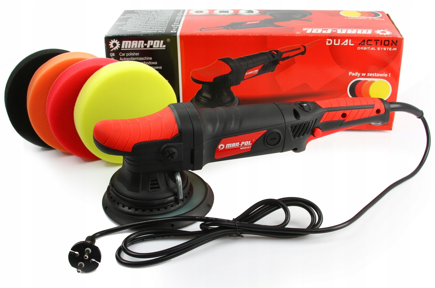 POLERKA SAMOCHODOWA szlifierka OSCYLACYJNA Z REGULACJĄ DUAL ACTION + GĄBKI Marka Mar-Pol