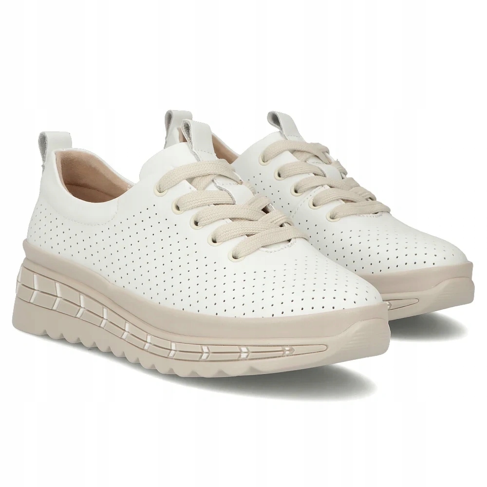 Kožené tenisky Filippo DP7803 bílé, šněrovací, velikost 36