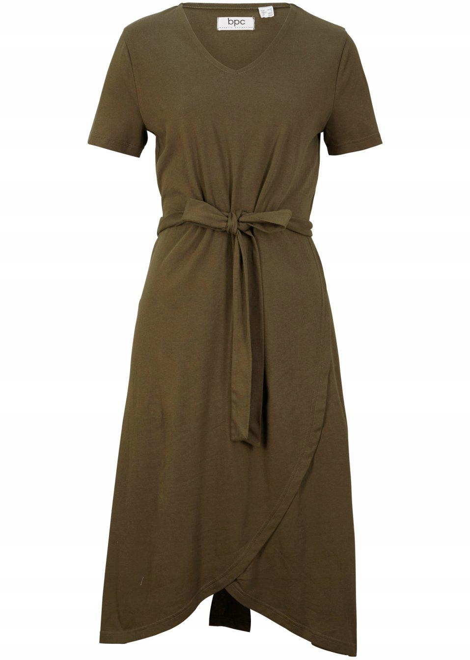 BONPRIX VV1 3XW ASYMETRYCZNA SUKIENKA KHAKI _/ 46 Rozmiar 46