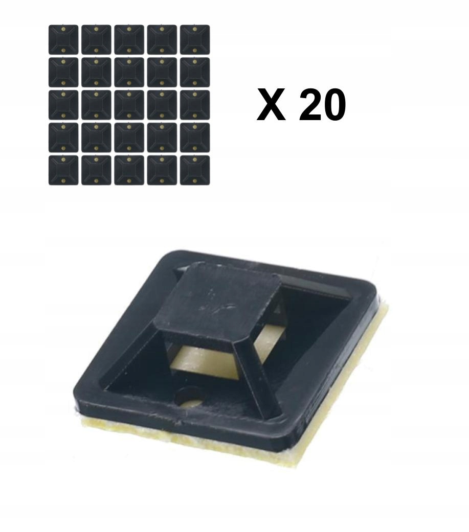 

Uchwyty Mocowania Kabli i Przewodów 24x24mm 20szt