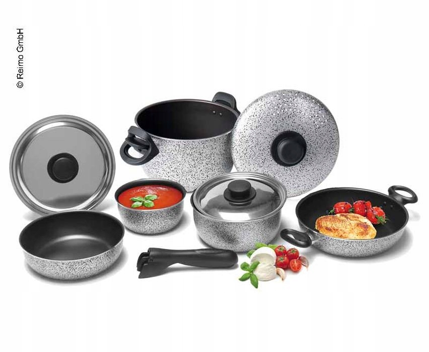 Garnki turystyczne aluminiowe 9-częściowy Rocky