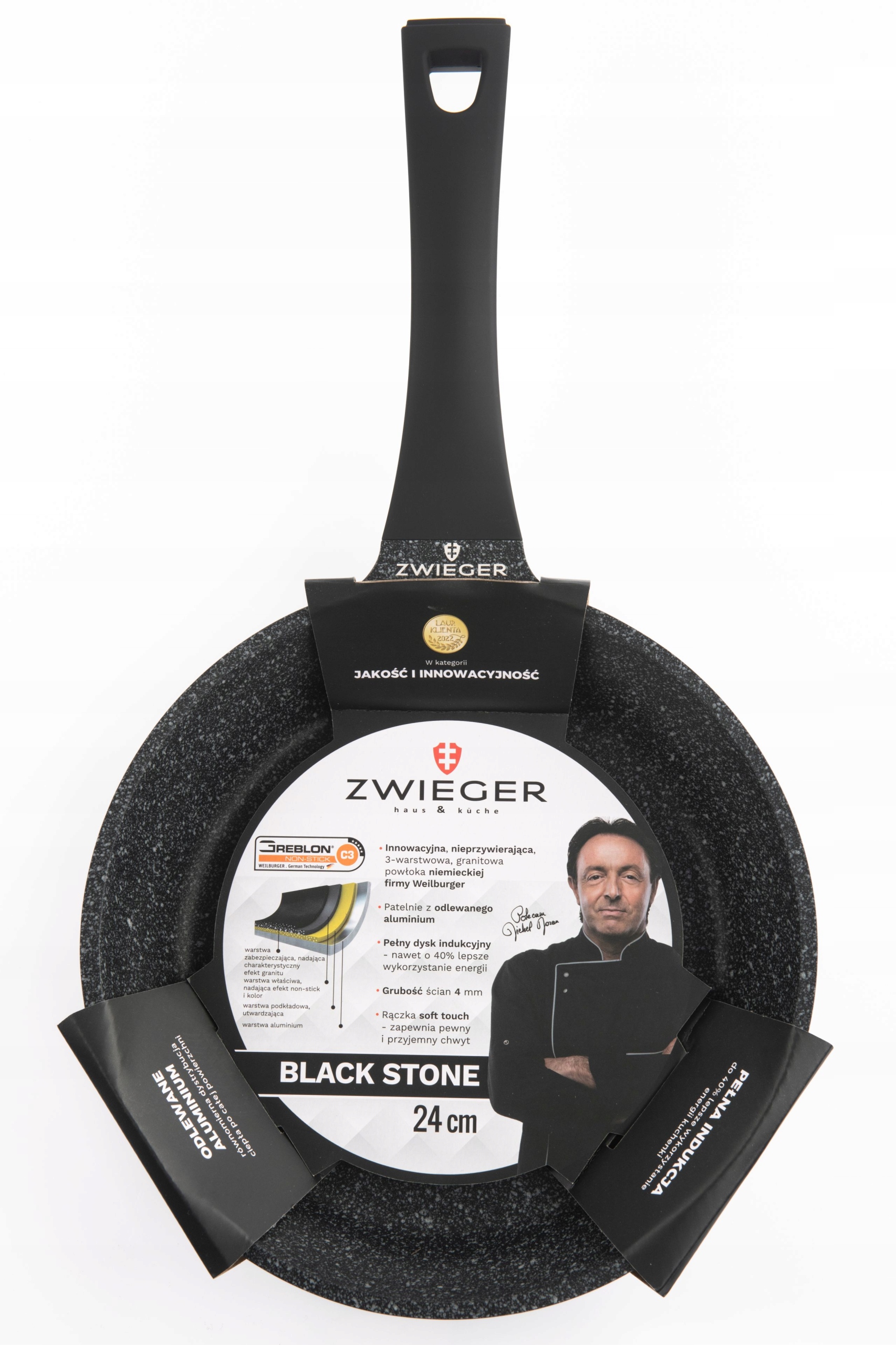 ZWIEGER BLACK STONE PATELNIA 24CM