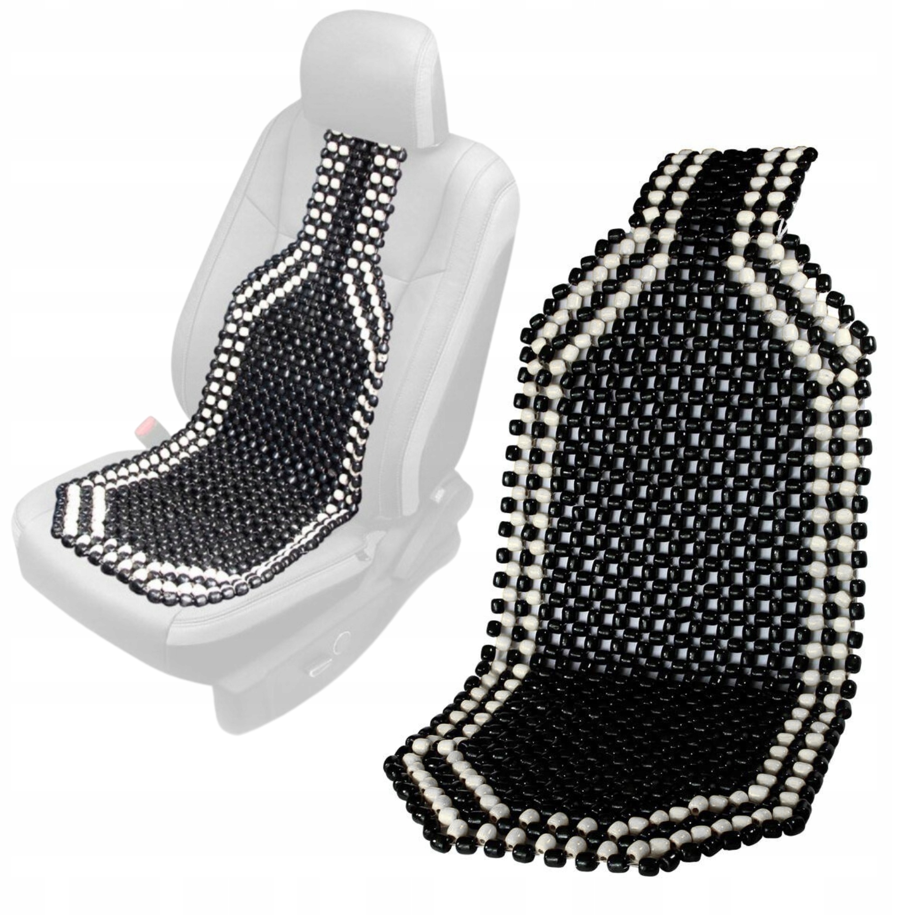 Pokrowiec Mata Koralikowa Na Siedzenie Masująca Kulki Koraliki Fotel Czarna